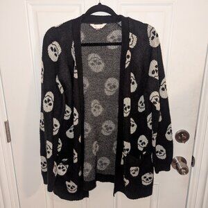 Black and white skull cardigan